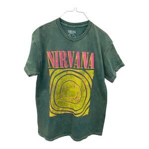 Nirvana T-Shirt MED Women Crewneck Short Sleeve Graphic Band Tee Cotton Casual